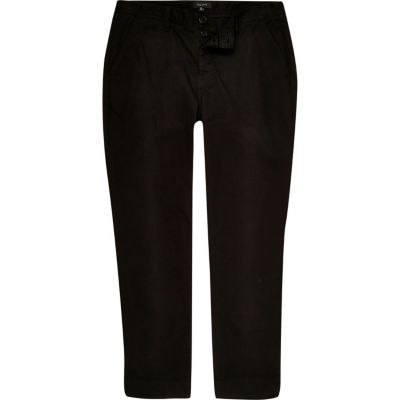 Black tapered chino trousers